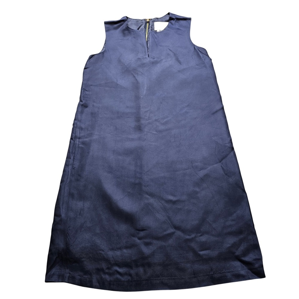 Kate Spade New York Shift Dress Womens 00-A Navy Blue Sleeveless Viscose Mini